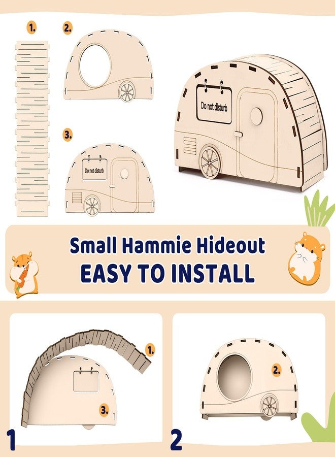 CypherX Wooden Hamster Hideout Hamster Toys Small Animals Cage Accessories for Hammie and Other Small Pets - Image 4